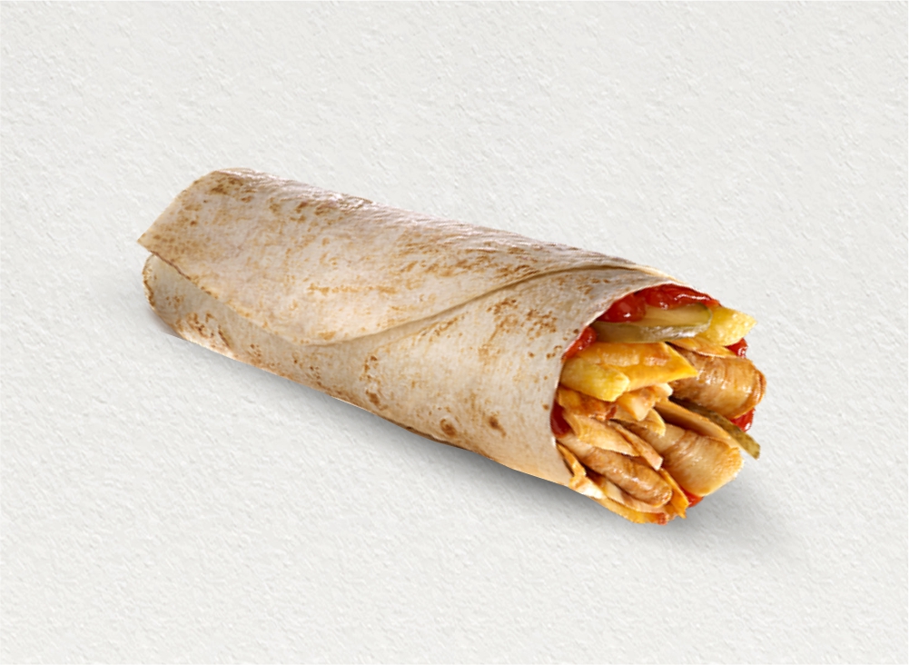 Özel Soslu Kaşarlı Dürüm Tavuk Döner